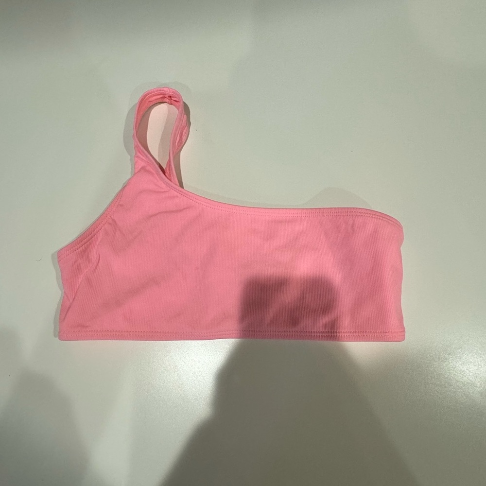 Pink one shoulder swimsuit top